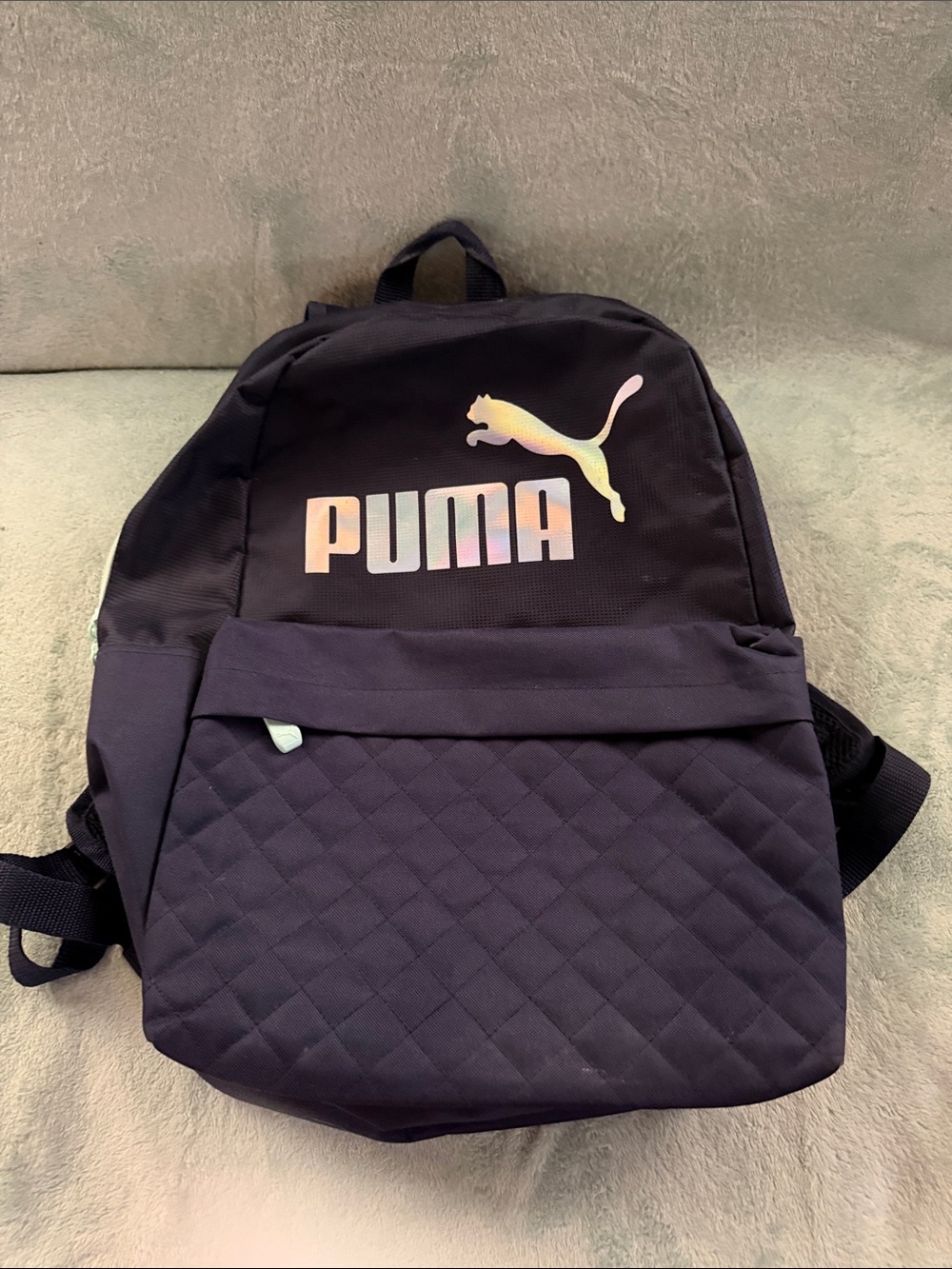Puma Black Backpack with Iridescent Logo